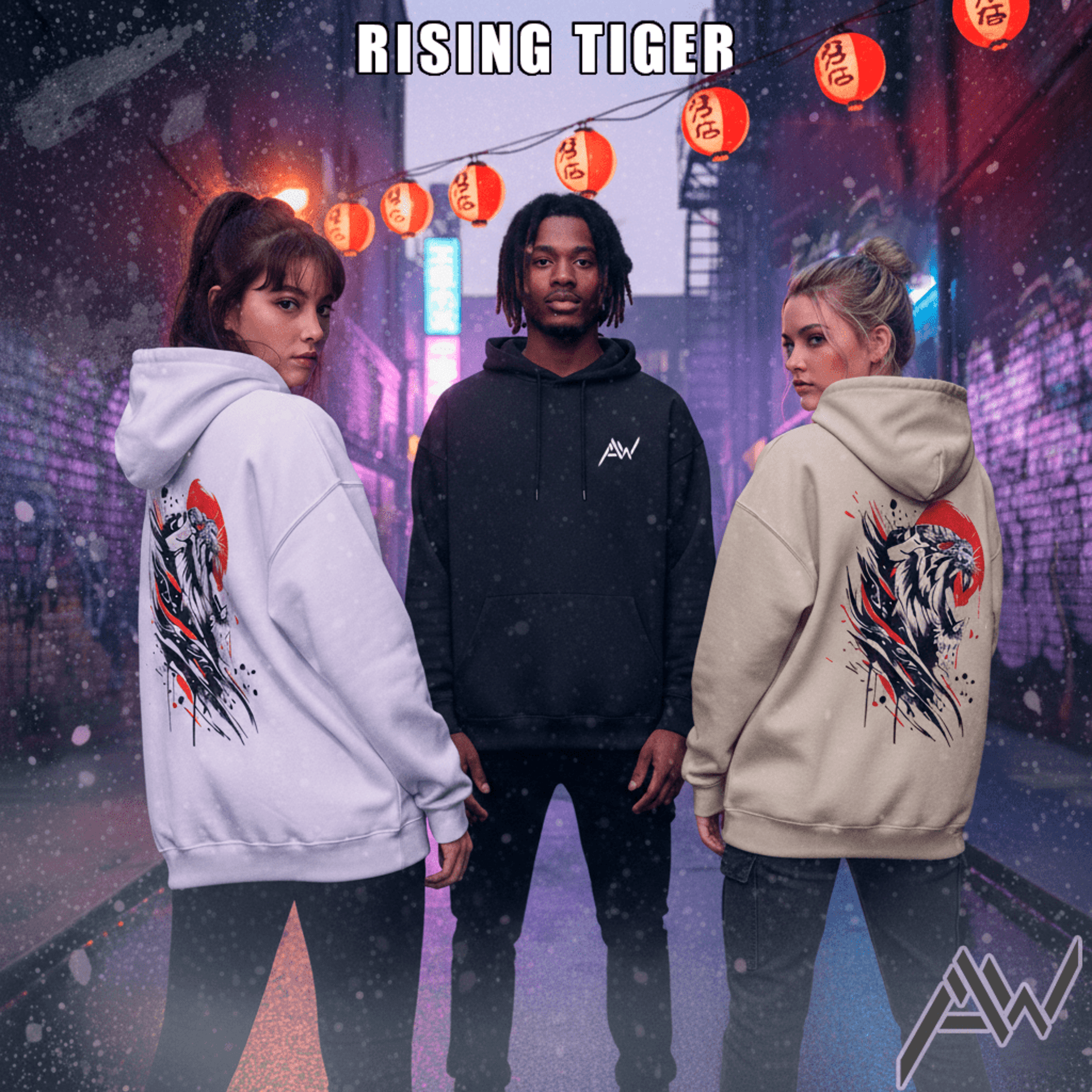 Sudadera Hoodie Oversize "Rising Tiger" | Estilo Japonés - Streetwear Unisex - 5