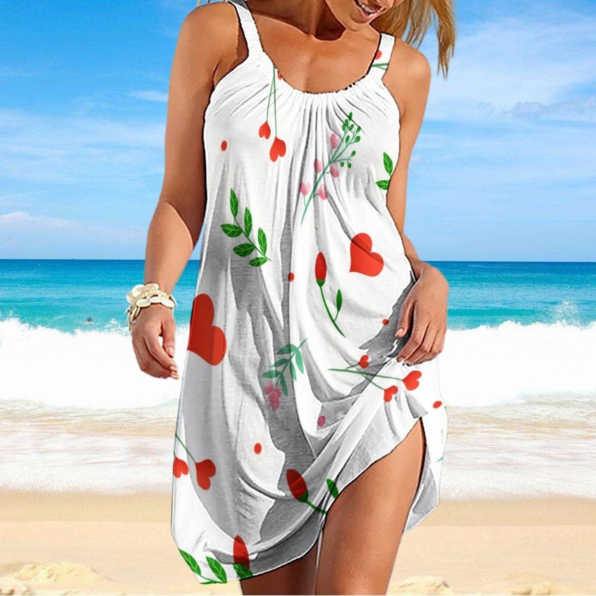 Vestido Jardín de Corazones - Estampado Romántico y Comodidad Flotante | ArtWave - 2